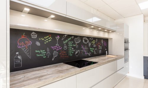 Blackboard backsplash in modern kitchen in Sleaford