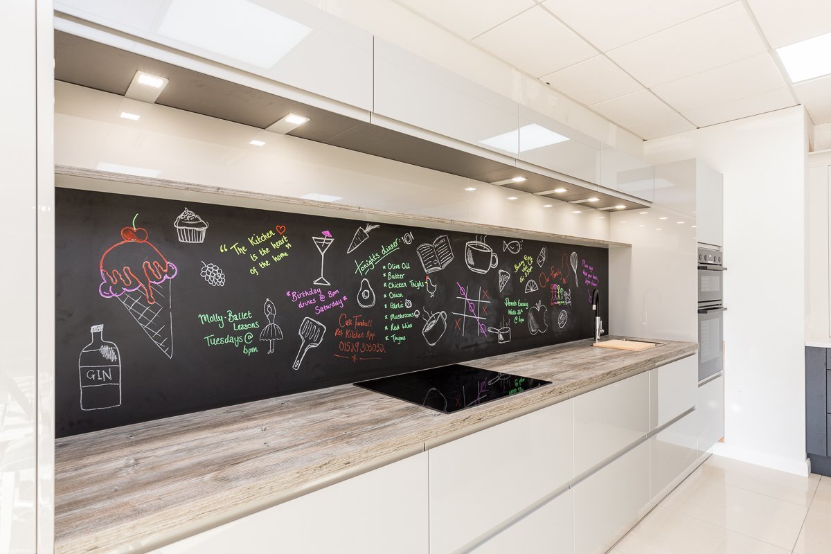 Blackboard backsplash in modern kitchen in Sleaford