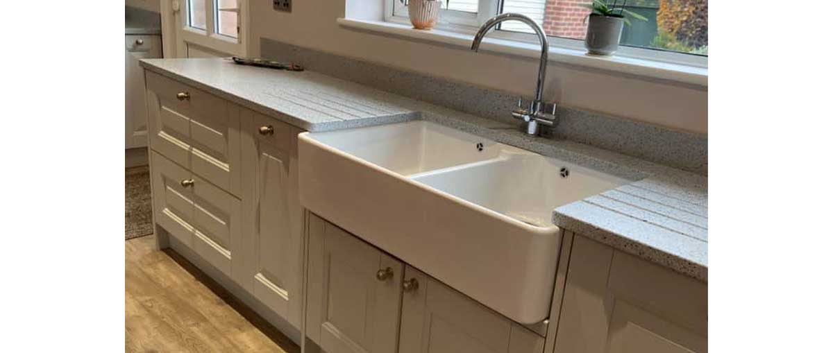 Double sink for fitted kitchen
