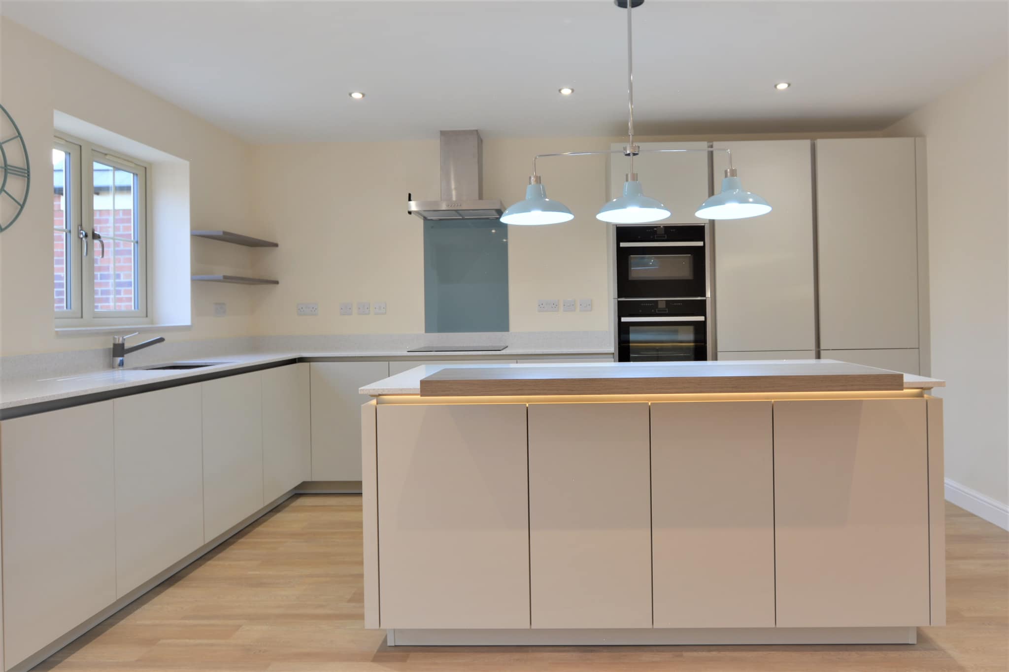 Light Grey Kitchen - matt kitchen in an off-white colour