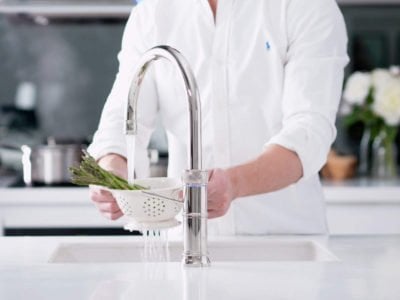 Quooker tap - handy in the kitchen for washing vegetables