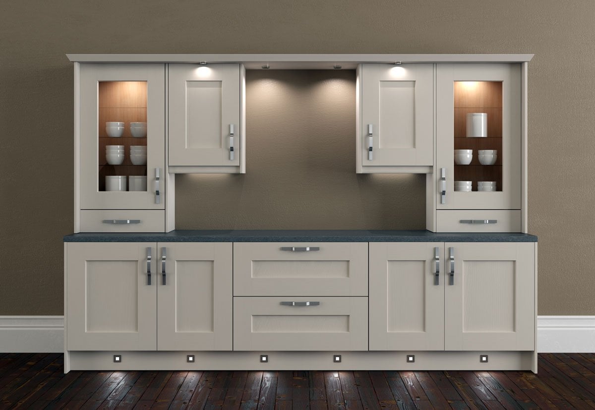 Small Kitchen with lighting- Symphony Shaker Kitchen with Lighting options