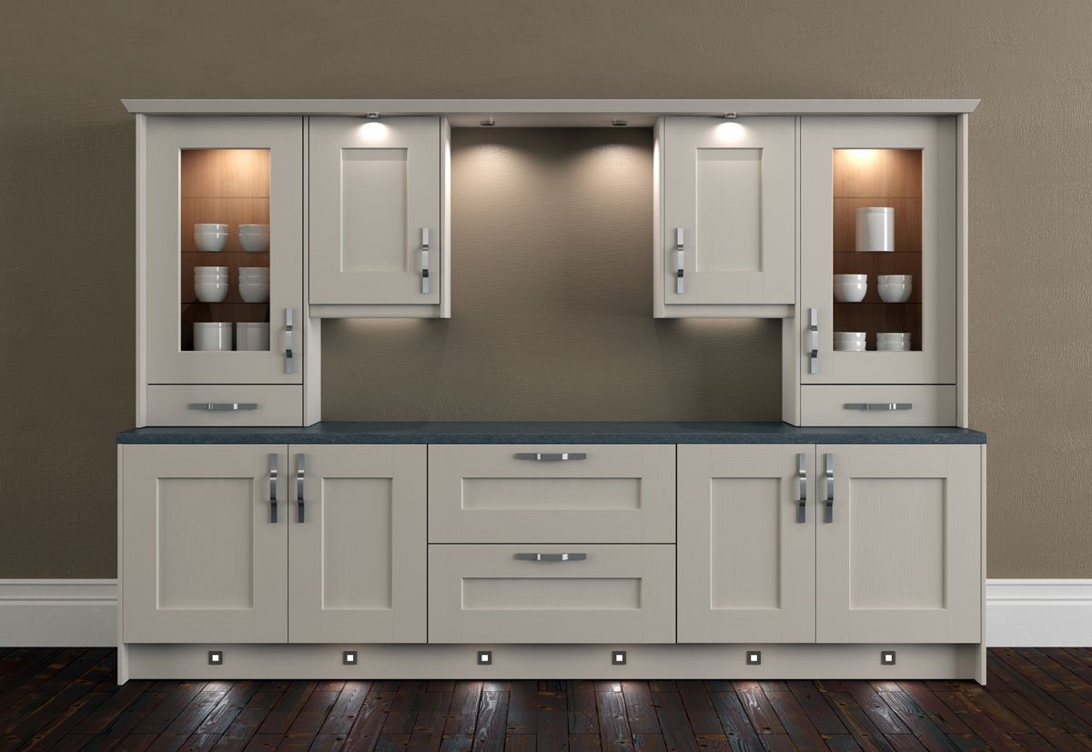 Small Kitchen with lighting- Symphony Shaker Kitchen with Lighting options