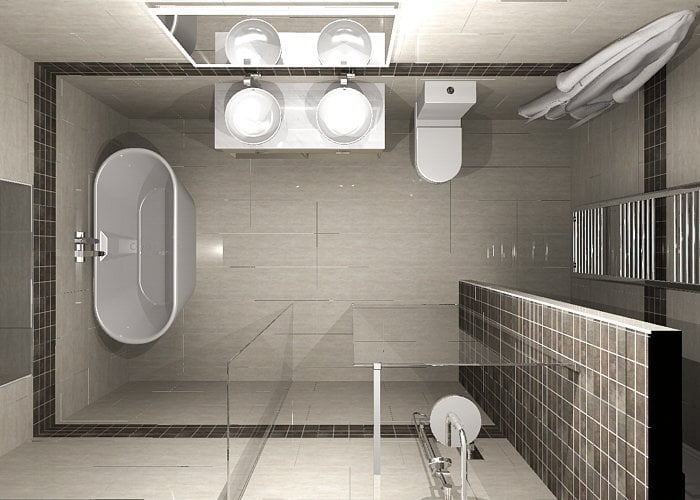 3d modern bathroom layout