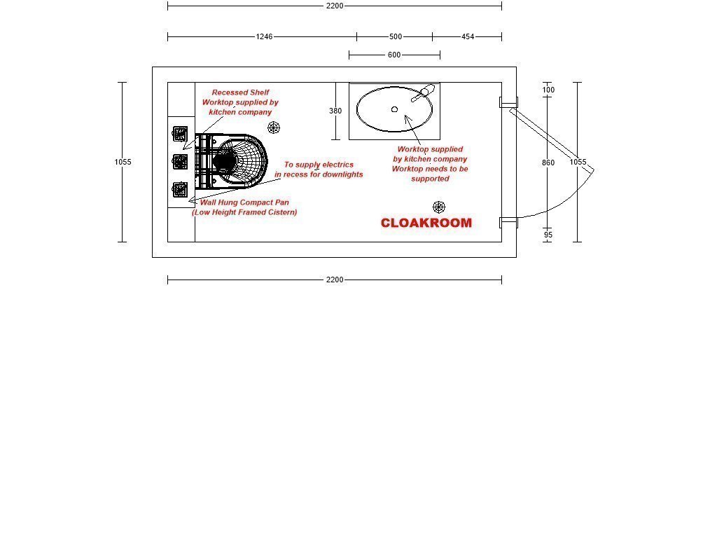 Floor Plans for Small bathroom Cloakroom