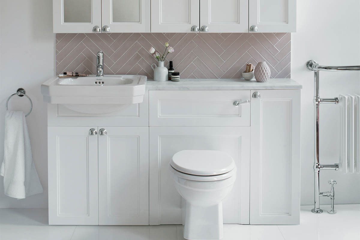 Combined WC and basin unit in a traditional bathroom - small bathroom ideas