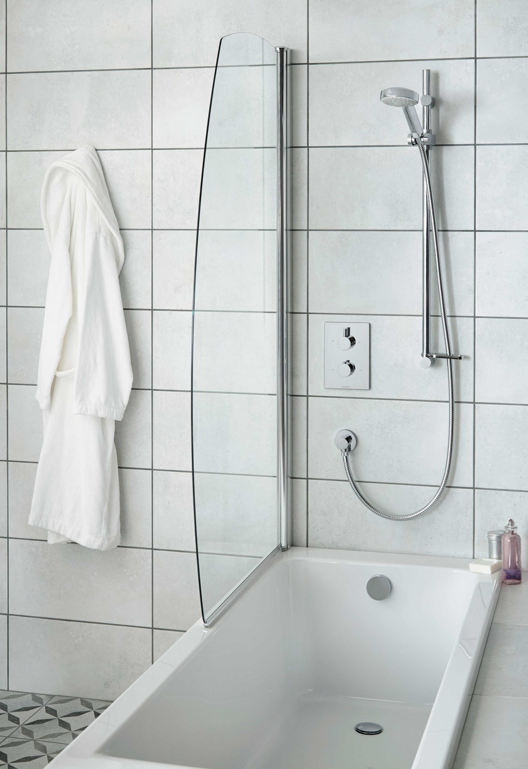 Get the best of both worlds with an over bath shower unit to save space in a small bathroom