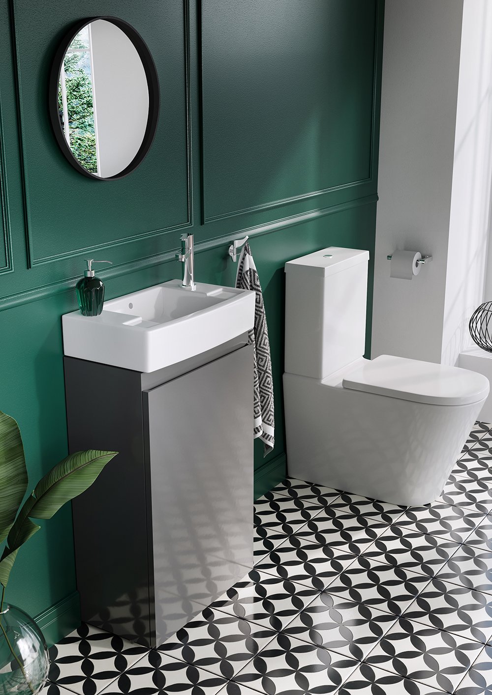 Narrow basins are popular in Cloakrooms and are a great small bathroom idea