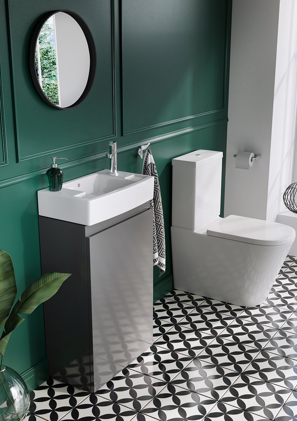 Slimline basins are popular in Cloakrooms and are a great small bathroom idea