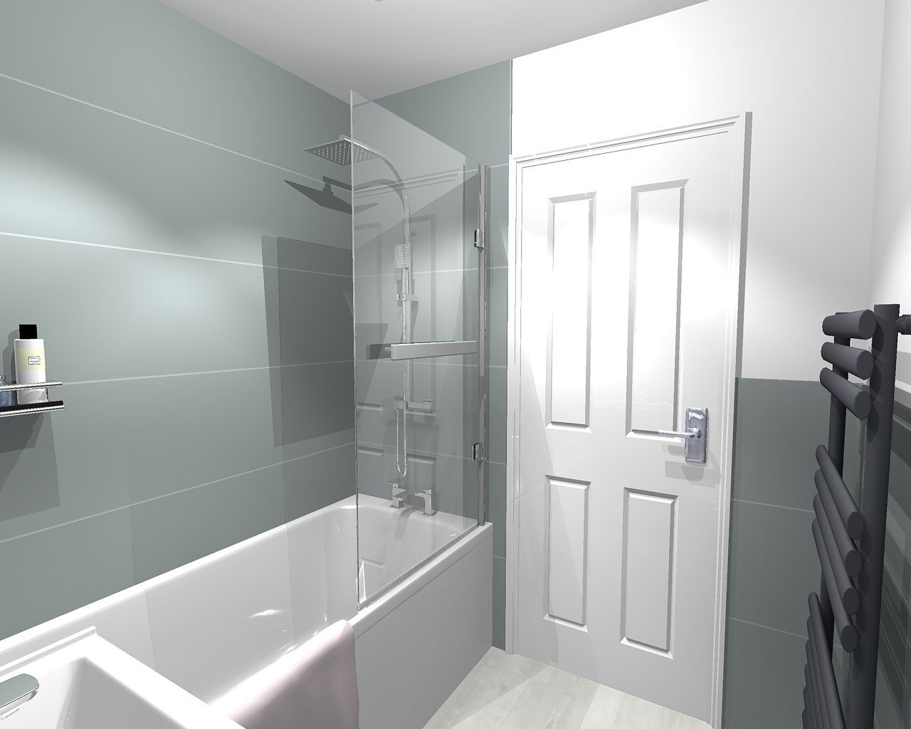 Small grey bathroom 3D modelling