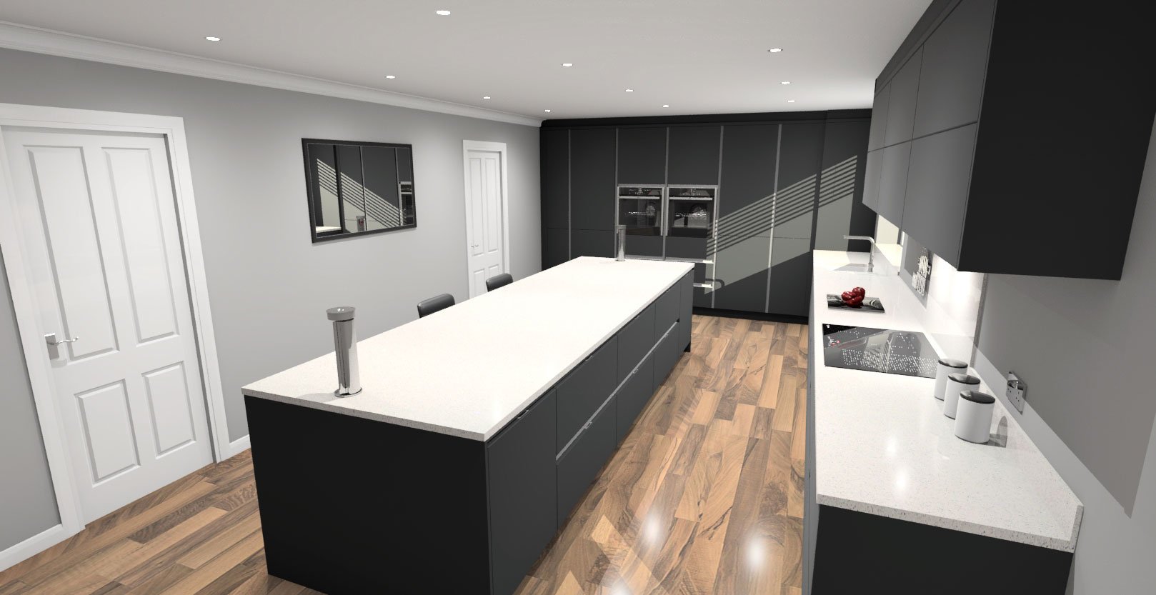Digital render - kitchen design