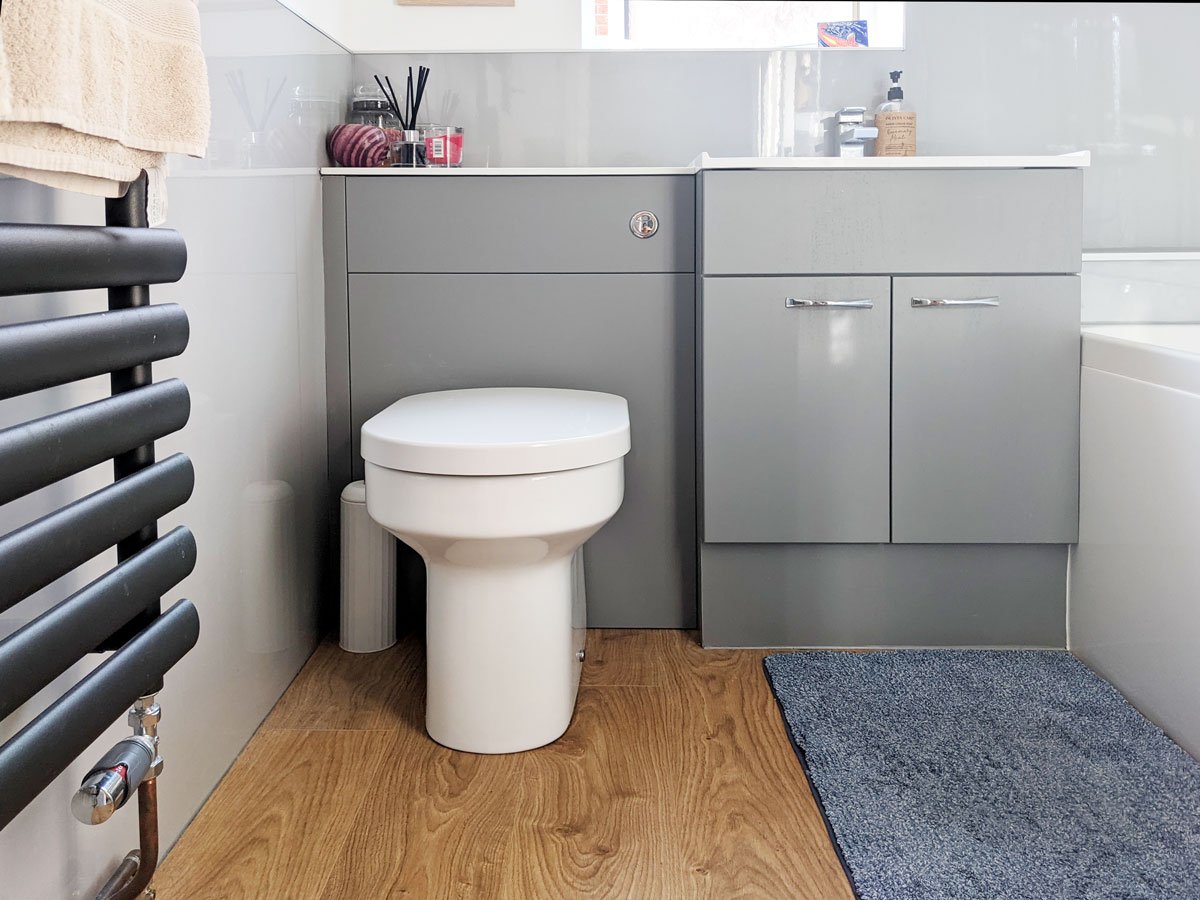 modern grey bathroom layout