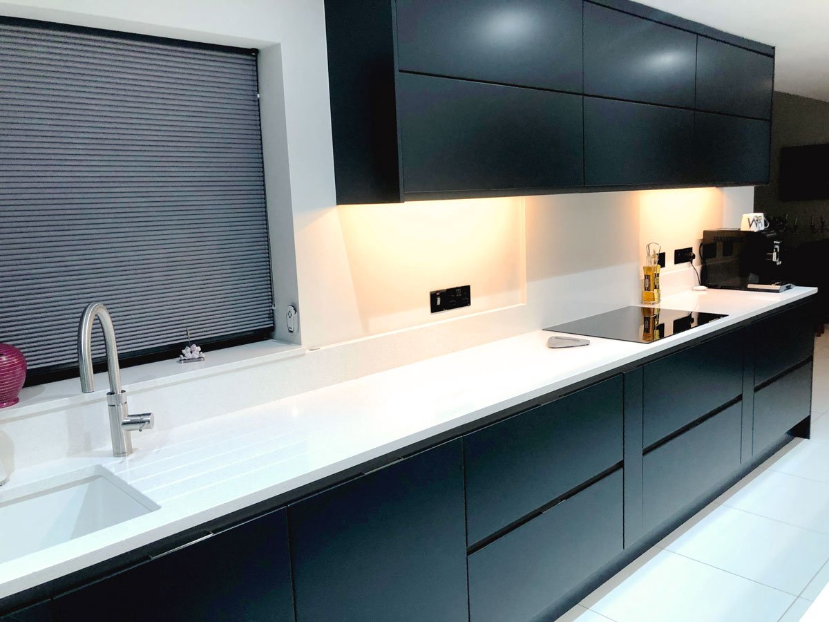 black kitchen for a clean modern look