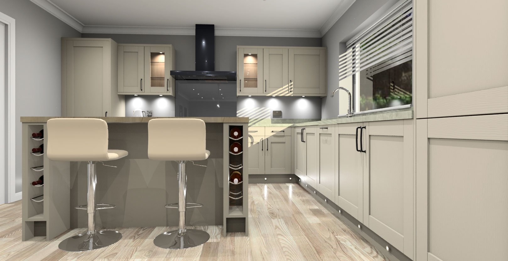 Digital Render of Traditional Shaker Kitchen