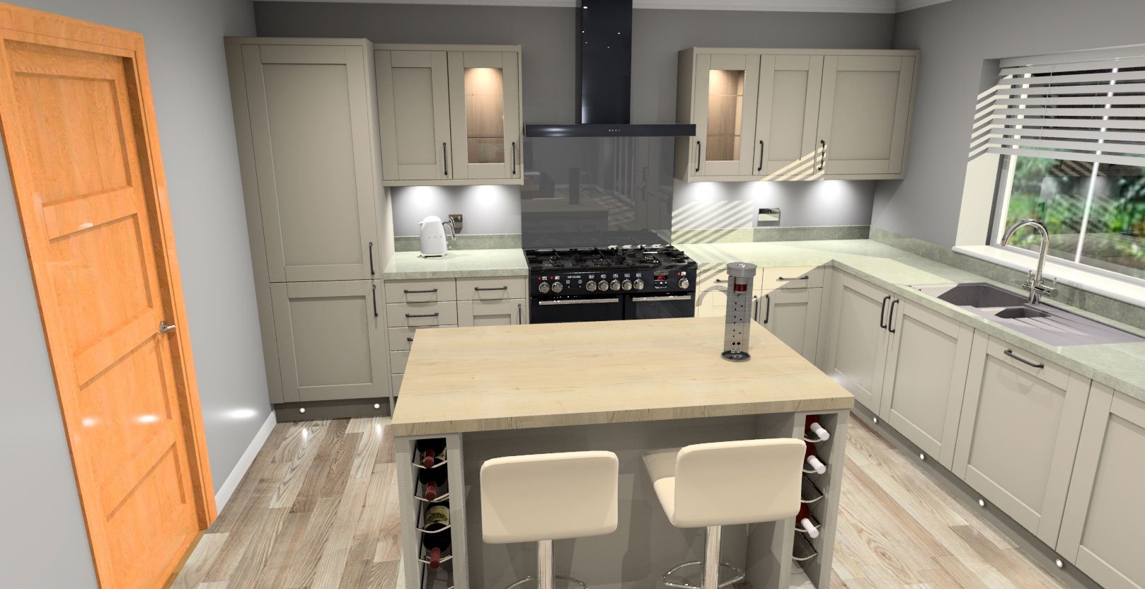 Traditional Kitchen with Shaker cabinets - digital kitchen design