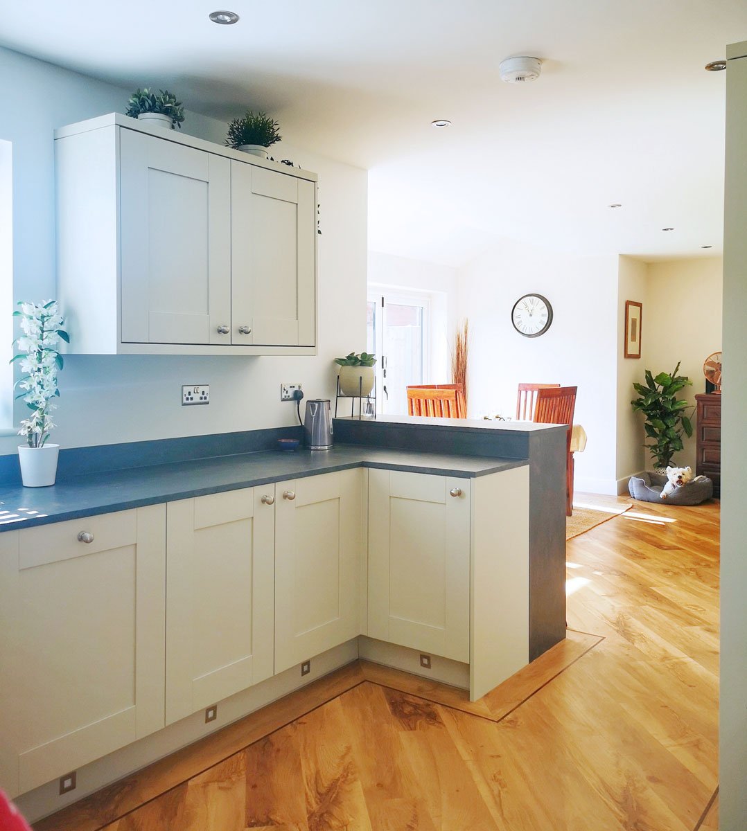 Painted cabinets in shaker kitchen