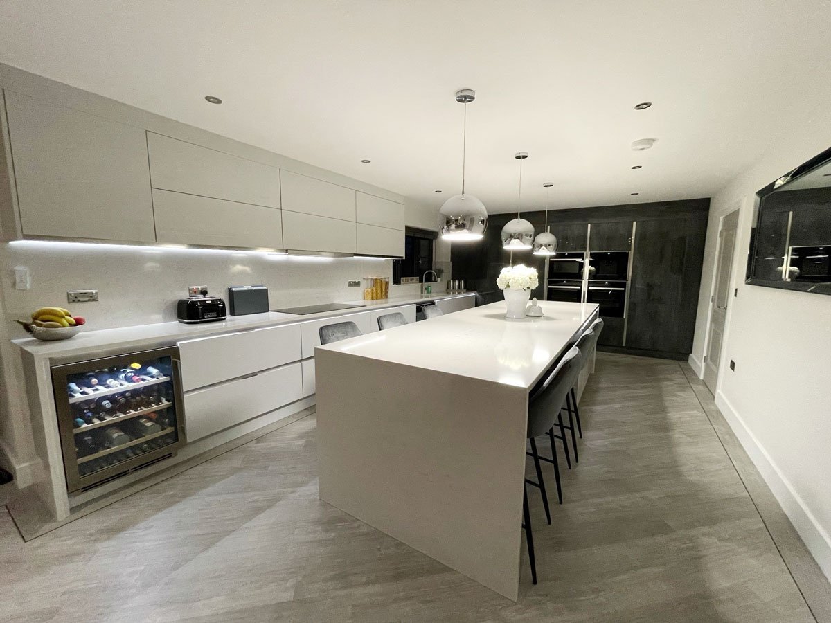 Grey and white kitchen in Louth, Lincolnshire