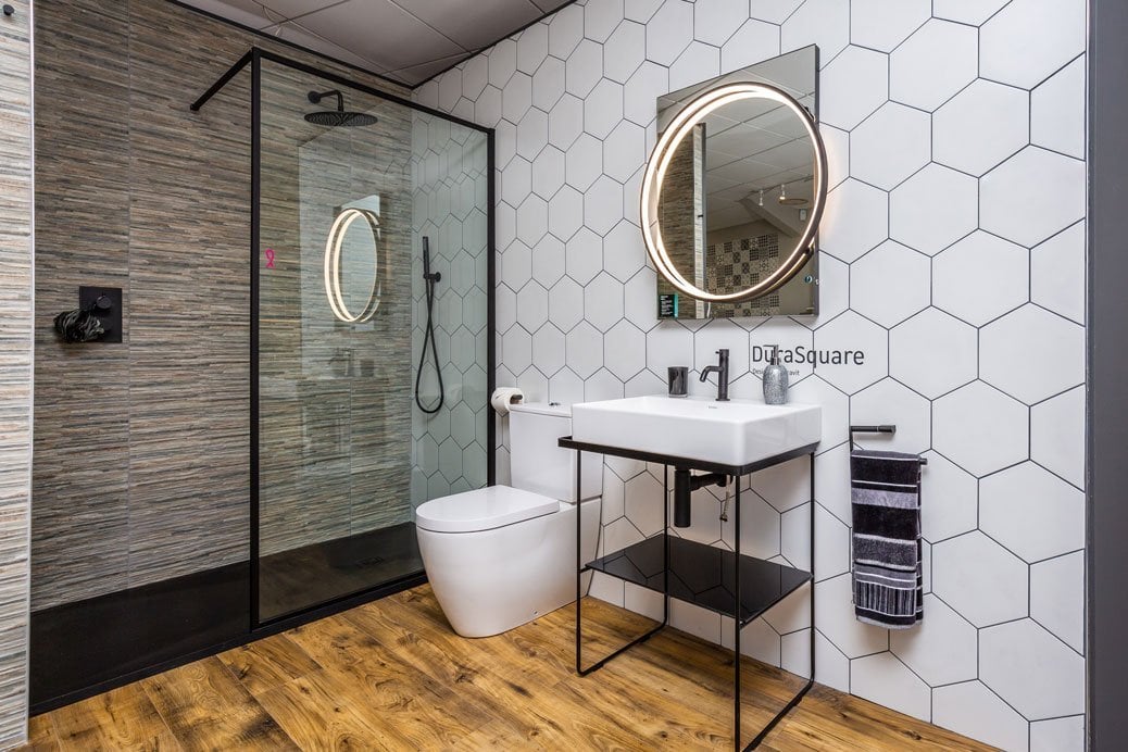 Tiling Ideas - Modern Bathroom Display at Turnbull Sleaford Showroom