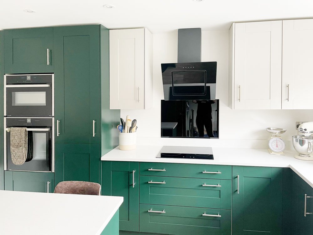Bright Green Kitchen Design in Shaker Style