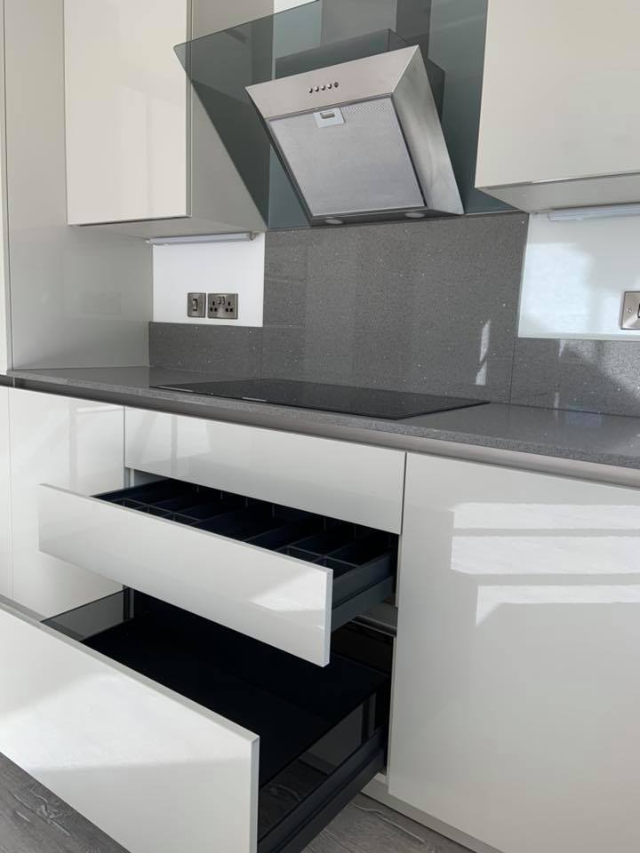 Kitchen storage ideas in a modern handleless kitchen