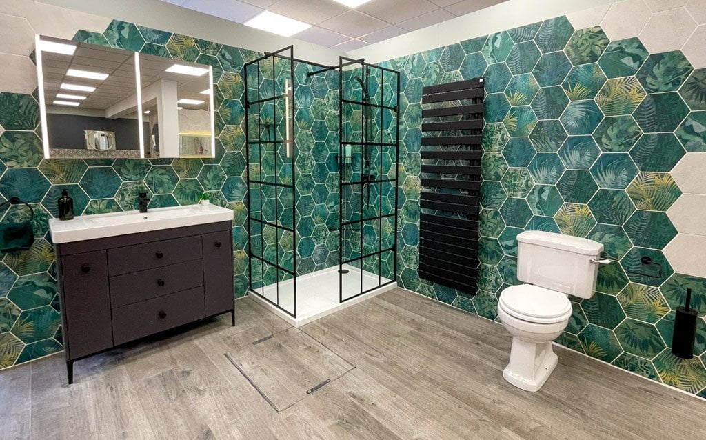 Many different tile options are available, from bright and colorful to more plain.