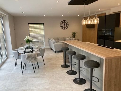 This is a kitchen/dining area previously designed for a showhome.