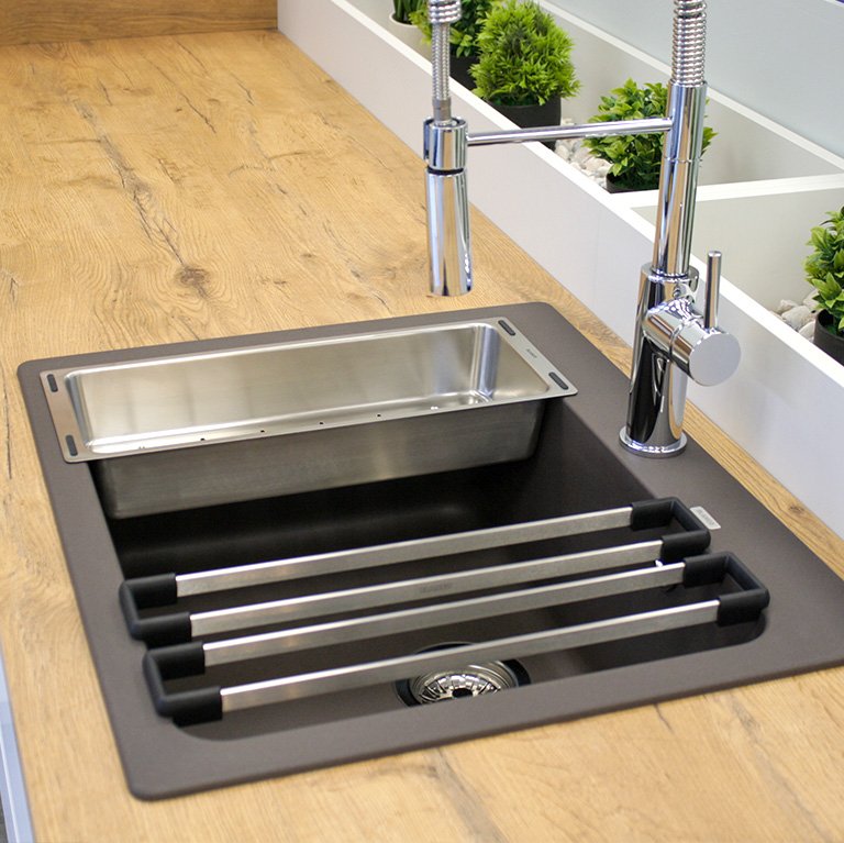 Compact Blanco sink in Anthracite for small modern kitchen