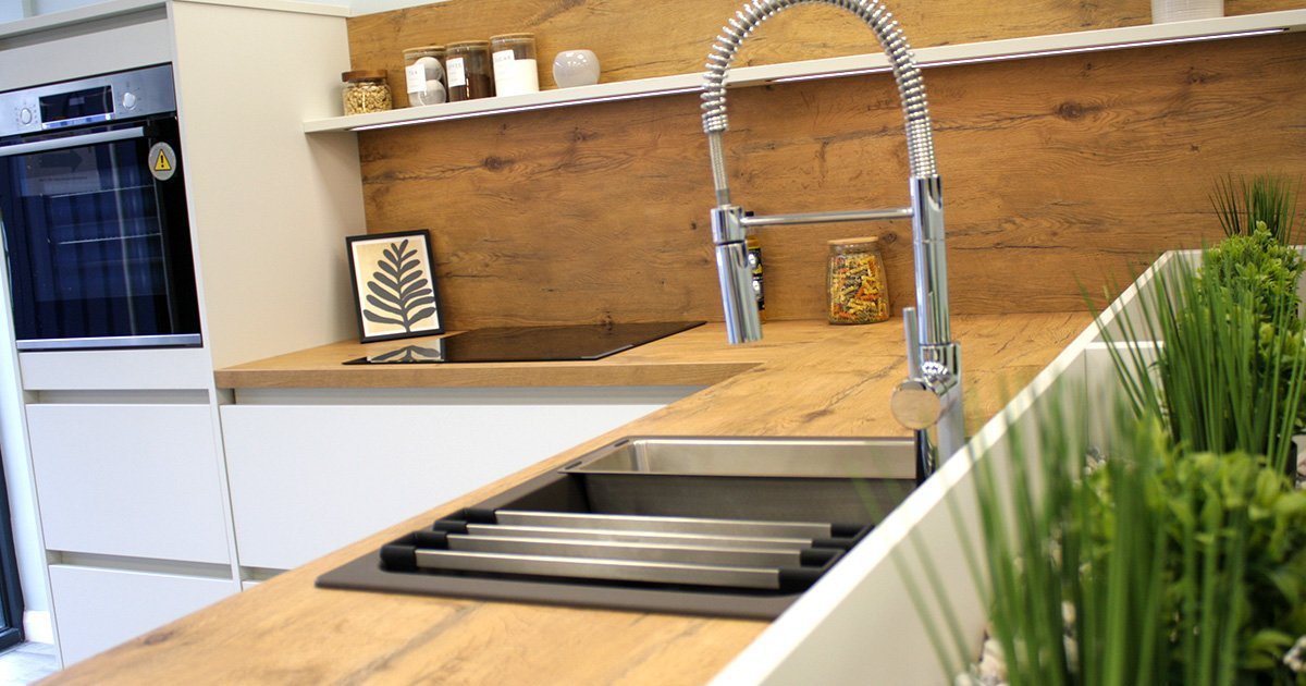 Modern White and Oak Kitchen