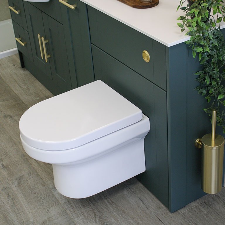 Space-saving wall hung toilet for small bathroom