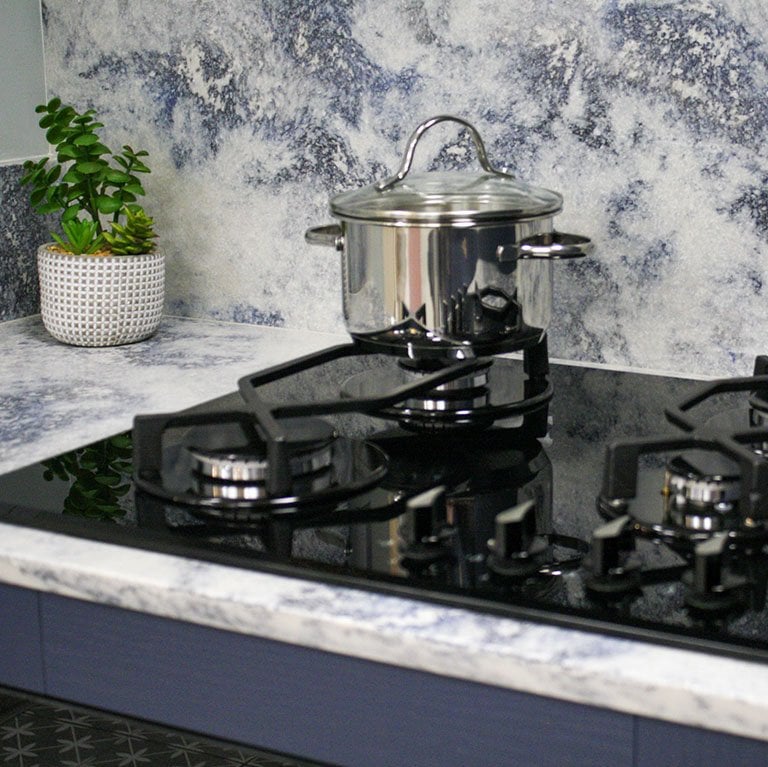 Black glass hob