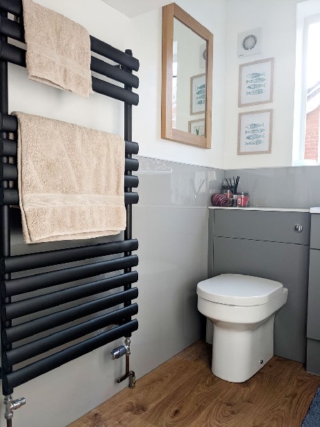 Towel Warmer and WC with concealed Cistern