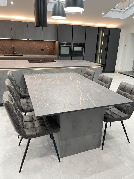 Rotpunkt grey kitchen dining table