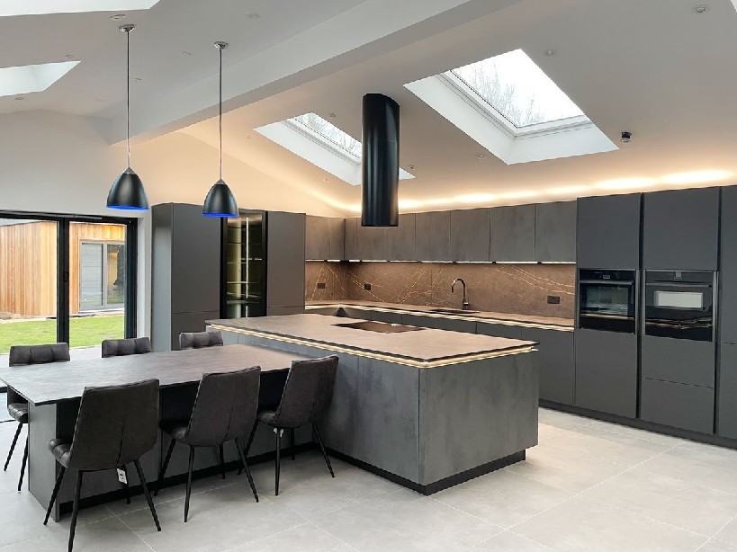 Rotpunkt grey kitchen minimalist modern design