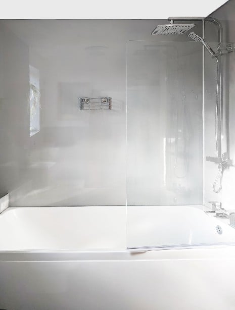 Grey Bathroom Shower over bath