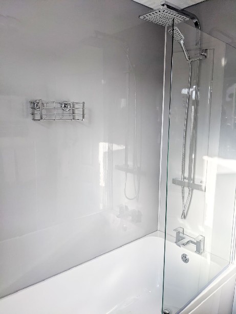 Shower over bath in Small Bathroom