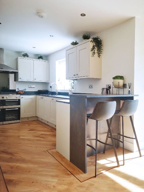 Painted Shaker Style kitchen in this modern new build in Louth