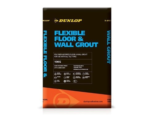Dunlop Flexible Floor and Wall Tile Grout 10kg [Grey]